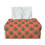 Green And Pink Cannabis Leaf Print Rectangle Tissue Box Cover