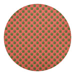 Green And Pink Cannabis Leaf Print Round Blanket
