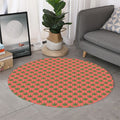 Green And Pink Cannabis Leaf Print Round Rug