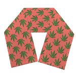 Green And Pink Cannabis Leaf Print Scarf