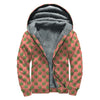 Green And Pink Cannabis Leaf Print Sherpa Lined Zip Up Hoodie