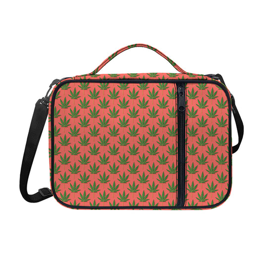 Green And Pink Cannabis Leaf Print Shoulder Strap Bible Bag