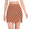 Green And Pink Cannabis Leaf Print Side Slit Mini Skirt