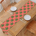 Green And Pink Cannabis Leaf Print Table Runner