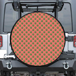 Green And Pink Cannabis Leaf Print Tire Cover