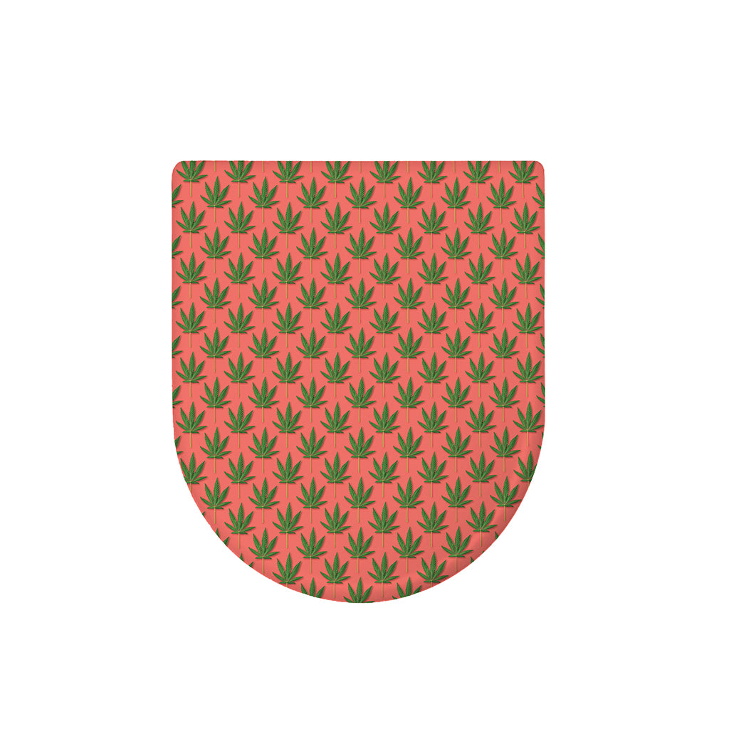 Green And Pink Cannabis Leaf Print Toilet Lid Cover