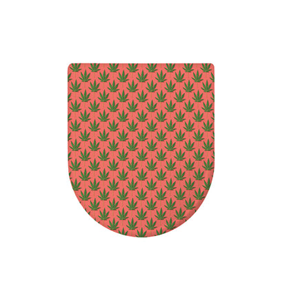 Green And Pink Cannabis Leaf Print Toilet Lid Cover