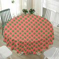 Green And Pink Cannabis Leaf Print Waterproof Round Tablecloth