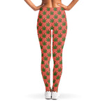 Green And Pink Cannabis Leaf Print Women's Leggings