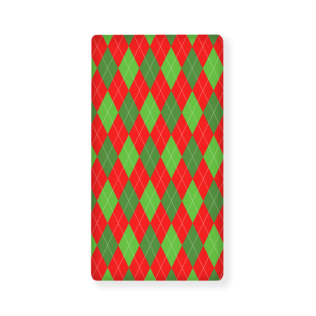 Green And Red Argyle Pattern Print Baby Crib Sheet
