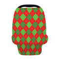Green And Red Argyle Pattern Print Baby Seat Cover