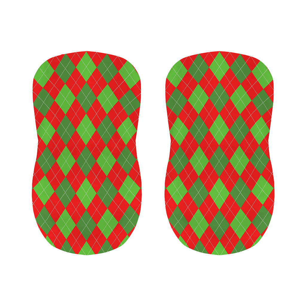Green And Red Argyle Pattern Print Bar Stool Covers