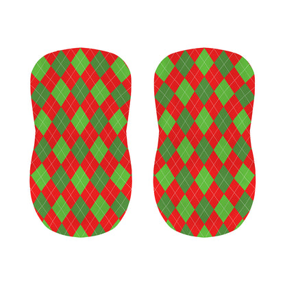 Green And Red Argyle Pattern Print Bar Stool Covers