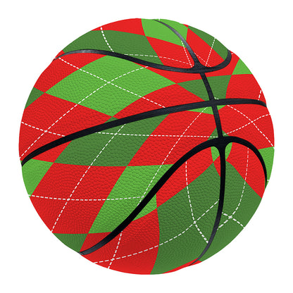 Green And Red Argyle Pattern Print Basketball