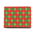 Green And Red Argyle Pattern Print Bifold Wallet