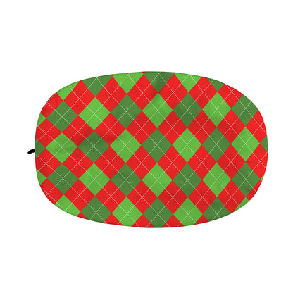Green And Red Argyle Pattern Print Car Side Mirror Covers