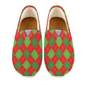 Green And Red Argyle Pattern Print Casual Shoes