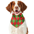 Green And Red Argyle Pattern Print Dog Bandana
