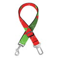 Green And Red Argyle Pattern Print Dog Seat Belt