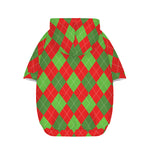 Green And Red Argyle Pattern Print Dog Zip Up Hoodie