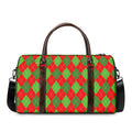 Green And Red Argyle Pattern Print Duffel Bag