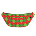 Green And Red Argyle Pattern Print Fanny Pack
