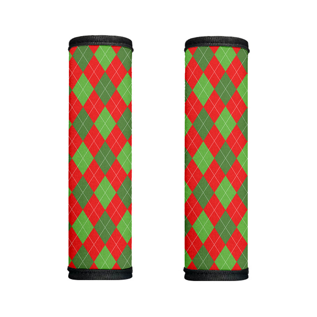 Green And Red Argyle Pattern Print Handle Covers