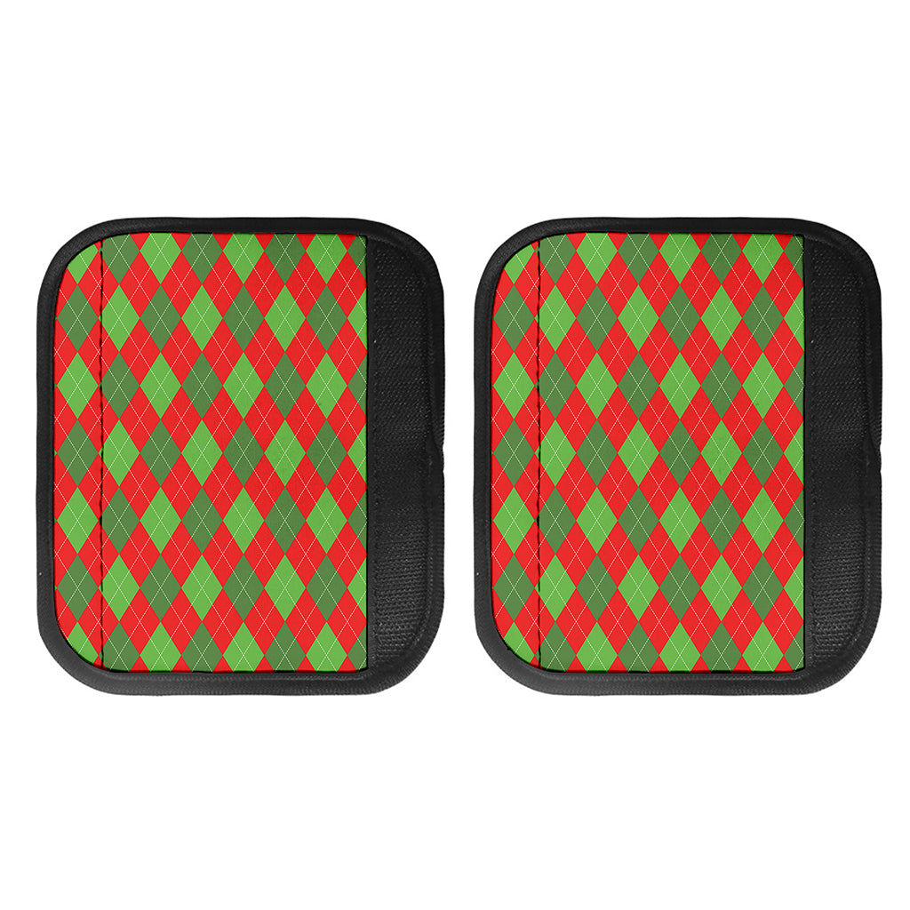 Green And Red Argyle Pattern Print Handle Covers
