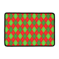 Green And Red Argyle Pattern Print Kitchen Mat
