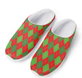 Green And Red Argyle Pattern Print Mesh Casual Shoes