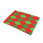 Green And Red Argyle Pattern Print Pet Cooling Mat Cover
