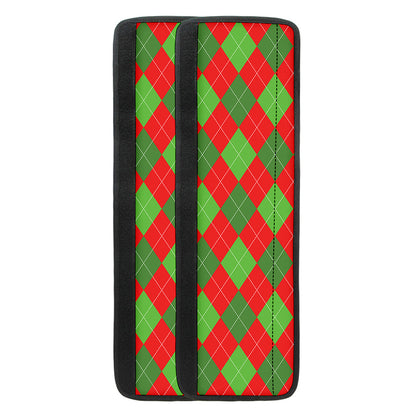 Green And Red Argyle Pattern Print Refrigerator Handle Covers