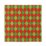 Green And Red Argyle Pattern Print Silk Bandana