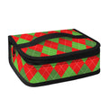 Green And Red Argyle Pattern Print Small Lunch Bag