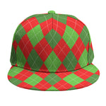 Green And Red Argyle Pattern Print Snapback Cap
