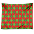 Green And Red Argyle Pattern Print Tapestry