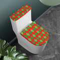 Green And Red Argyle Pattern Print Toilet Lid And Tank Cover Set