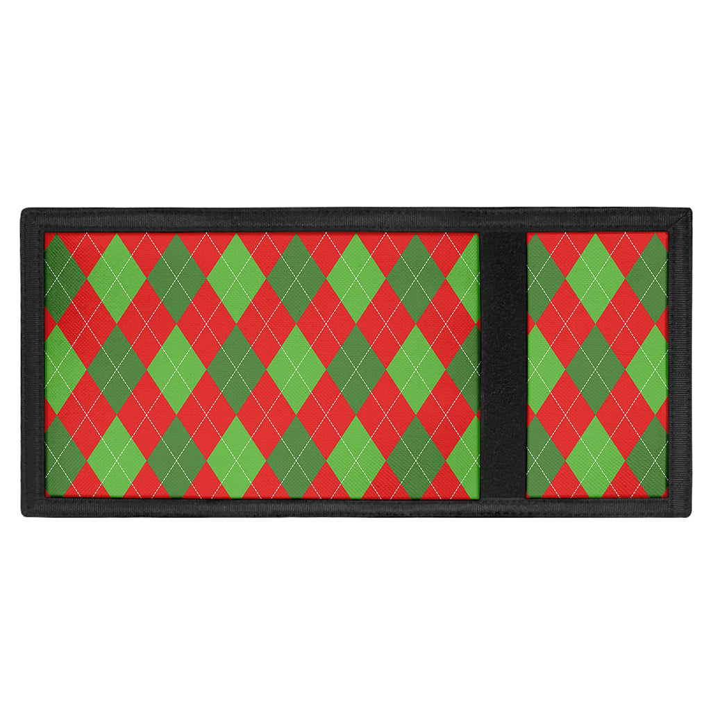 Green And Red Argyle Pattern Print Trifold Wallet