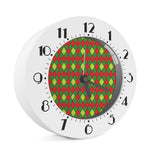 Green And Red Christmas Argyle Print Alarm Clock