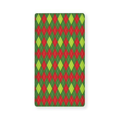 Green And Red Christmas Argyle Print Baby Crib Sheet
