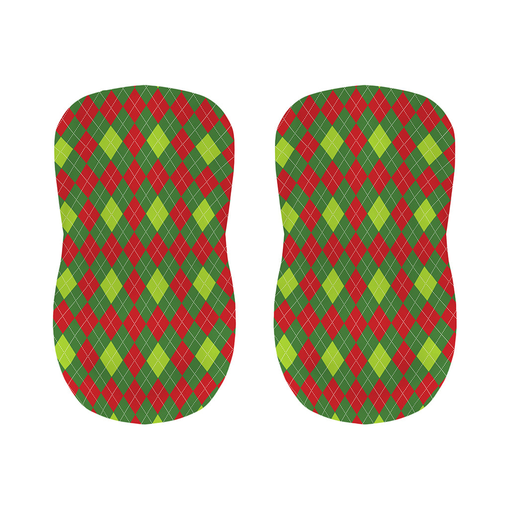 Green And Red Christmas Argyle Print Bar Stool Covers