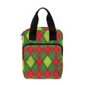 Green And Red Christmas Argyle Print Bible Tote Bag