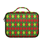 Green And Red Christmas Argyle Print Briefcase Bible Bag