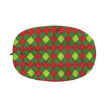 Green And Red Christmas Argyle Print Car Side Mirror Covers