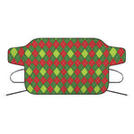 Green And Red Christmas Argyle Print Car Windshield Snow Cover