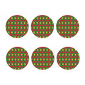 Green And Red Christmas Argyle Print Coaster Set