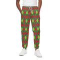 Green And Red Christmas Argyle Print Cotton Sweatpants