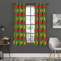 Green And Red Christmas Argyle Print Grommet Curtain Panels