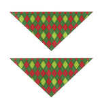 Green And Red Christmas Argyle Print Dog Bandana