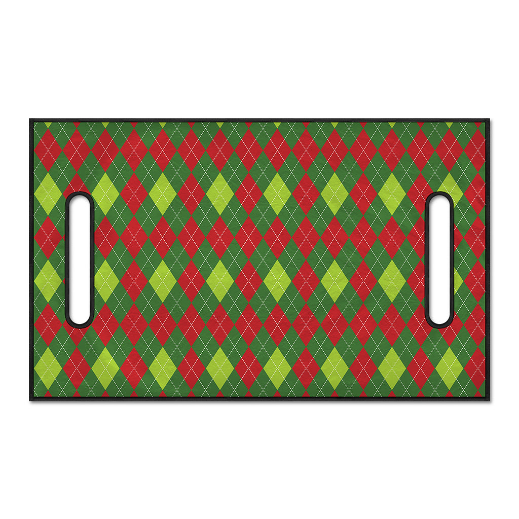 Green And Red Christmas Argyle Print Golf Cart Seat Cover
